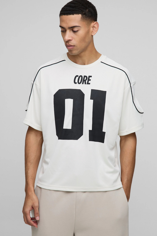 Men Sport T-shirt white & Black