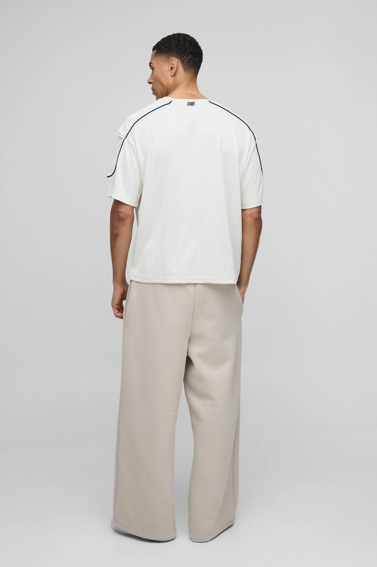 Men Sport T-shirt white & Black