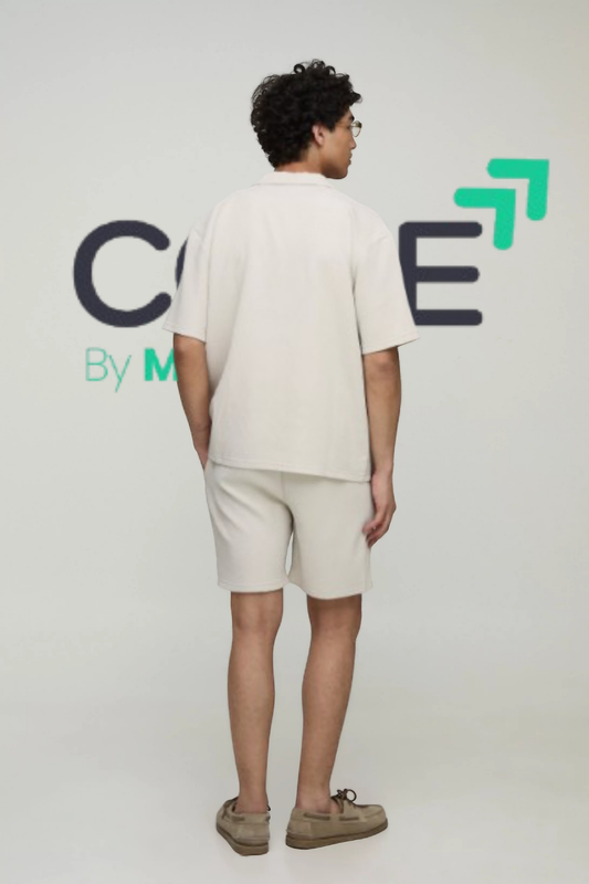 Oversized Revere Pleated Shirt & Short Set